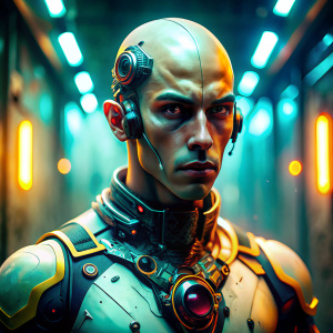 antropomorphic cyborg, photography by national geographic, human hybrid, future technology, ((high-end cybernetic human)), hard light, cinematic ambience, minimalistic composition, HDR, 8k resolution, cinematic, DSLR, ultra quality, gritty sci-fi movie