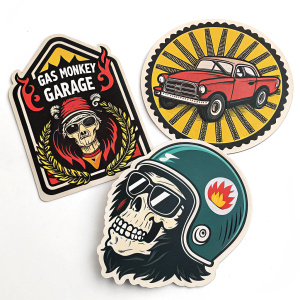 Sticker pack featuring iconic Gas Monkey Garage branding and designs. Vibrant and colorful packaging.