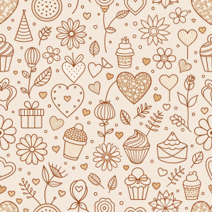 valentine day minimalist doodles for seamless pattern tile, light background