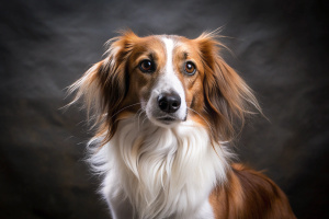 Brown and white afador dog photography
