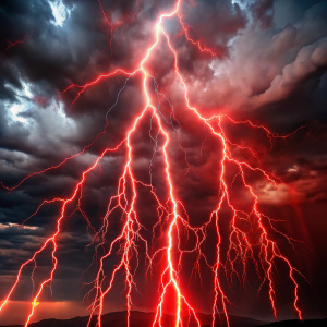 truenos rojos en el cielo