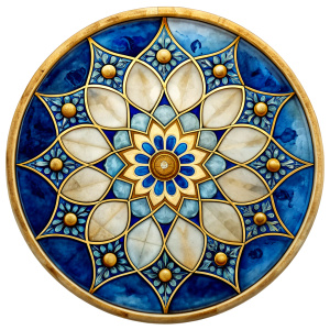 Ceramic tile, circle, India white background