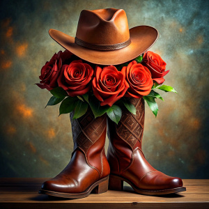 ultra realistic valentine's day flowers, rodeo