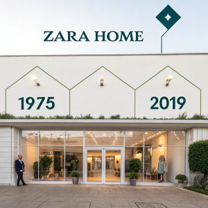 Visual timeline of Zara Home's logo transformation from 1975 to 2019. Each year highlights logo modifications, brand identity evolution, and design philosophy. Incorporating brand history and design insights.