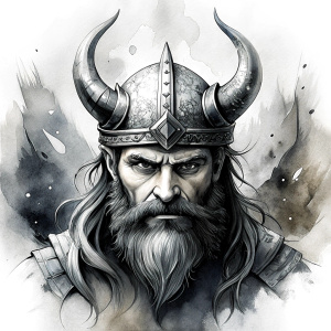 viking perfect realistic art, high-definition, high-definition grey and black, white background 