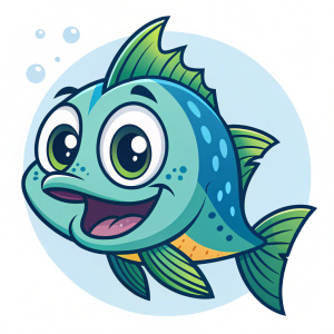 Digital illustration of the Tijuana Piranhas mascot, a playful cartoon-style piranha.