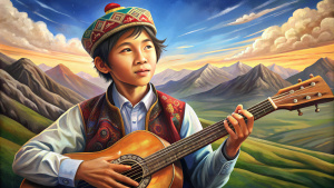 a young Kazakh guy musician