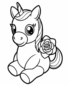soft toy unicorn with rose