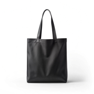 black tote bag mockup on white background