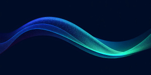 technology wave template on black background, blue gradient