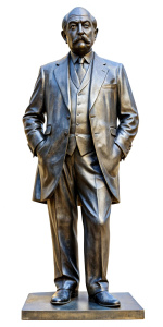 A statue of Hercule Poirot