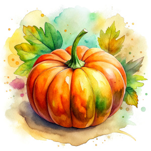 watercolor pumpkin