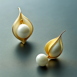 lily of the valley golden and pearl earrings