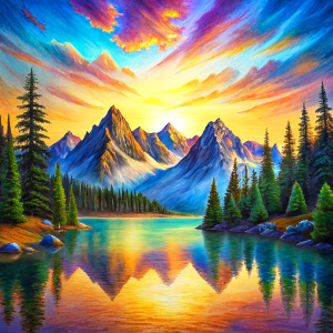 rocky mountain high elevation lake with a beautiful sunrise