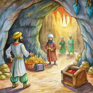 Ali Baba and the Forty robbers. treasure cave