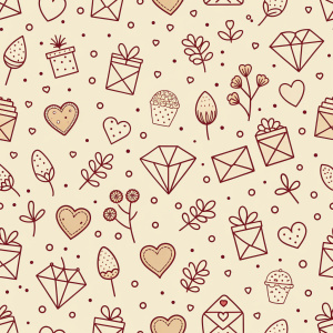 valentine day minimalist doodles for seamless pattern tile, light background