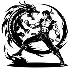 a medium quality illustration of [Liu Kang Mortal Kombat character], full body shot, performing [(fire dragon kick)], dynamic pose, detailed anatomy, video game fan art, vibrant colors, action-packed scene, digital painting, fan favorite character, cinematic lighting