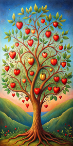 tree with heart fruits