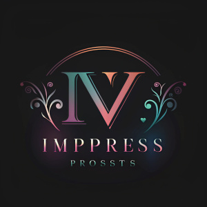Logo con las letras ROBOTO Y CON EL FONDO BLANCO: Importxperess
I.V, en color pastel y fondo negro que sea para una tienda de mujeres de ropa y calzado, estilo elegante