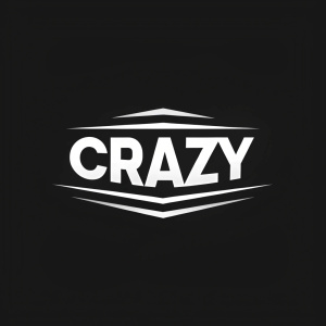 Bold, sans-serif logo for 'Crazy'. White text on a sleek black background, dynamic and modern design.