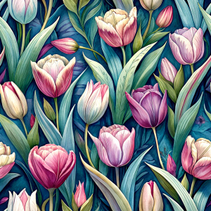 pale simple scify tulp, seamless pattern