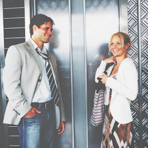 Justin Bruening and Alexa Havins attending the premiere of a Showtime network show. Justin, Hispanic male with dark hair, Alexa, Caucasian female with blonde hair, posing in casual attire. The backdrop features Showtime's logo.