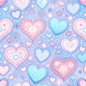 a simple pattern with hearts, boho, cute