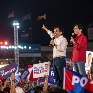 Political rally featuring Isko Moreno, Manny Pacquiao, and Ping Lacson