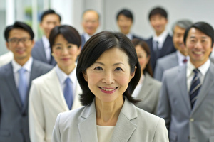 Japanese businesswoman in employee appreciation day 