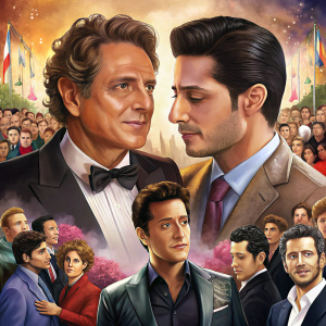 luis miguel y con su novio conociendo a muchos famosos 