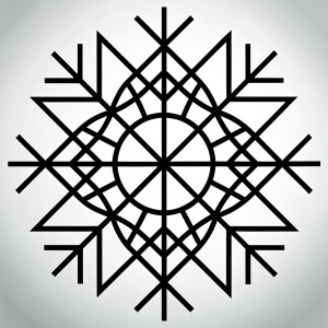 Nordic Runes geometric tattoo design - perfect  high-definition grey and black, white background 