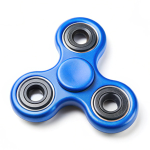 Blue Fidget Spinner on white background                                                                                           