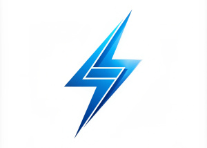 Logo de rayo de color azul