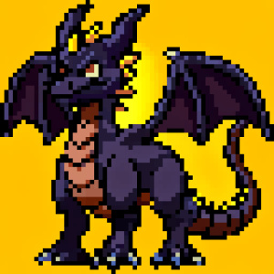 black dragon icon for videogame