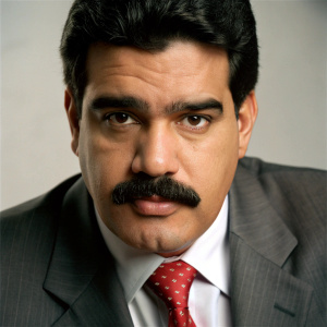 Nicolás Maduro Moros es un hombre de estatura media, con una presencia imponente. Su cabello es oscuro y presenta canas, a menudo peinado hacia atrás. Tiene un rostro ovalado, con características marcadas y un bigote distintivo que ha sido parte de su imagen pública. 

Su estilo de vestir es formal, generalmente opta por trajes oscuros, camisas de colores claros y corbatas, a menudo en tonos rojos, que simbolizan su alineación con la ideología chavista. Maduro proyecta una imagen de autoridad y determinación, y su gesticulación es enérgica cuando se dirige a sus seguidores o durante discursos.

A nivel emocional, su retrato político refleja tanto el desafío de su liderazgo en medio de la crisis en Venezuela como la lealtad que mantiene entre ciertos sectores de la población y el ejército.