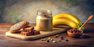 Snap a moment of mindfulness with an almond butter and banana snack – a smart choice for sustainable energy during your busy day.