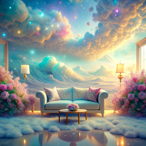      light soft pastel sky clouds dream glitter wave sea underwater furniture in the livingroom ultra glitter glam shine effects  clouds flowers ultra intense crystal effect  futuristic dream garden windows    Dreamscape Bioluminescent PRISM Effect   Photoshop Photo Manipulations     very much glitter sparkly fantasized glam Sprinkle  masterpiece  Magical   Shimmering  ultra  UV Glow Rainbow