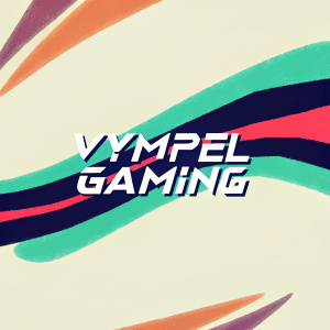 Vympel Gaming's new logo design. A bold blend of black, white, and a hint of red. The text is sleek and modern.