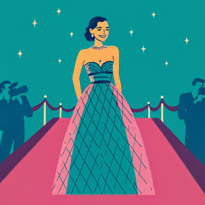 Keira Knightley on the Cannes Film Festival red carpet. Wearing an elegant strapless gown with intricate mesh detailing and vibrant blue and green hues.