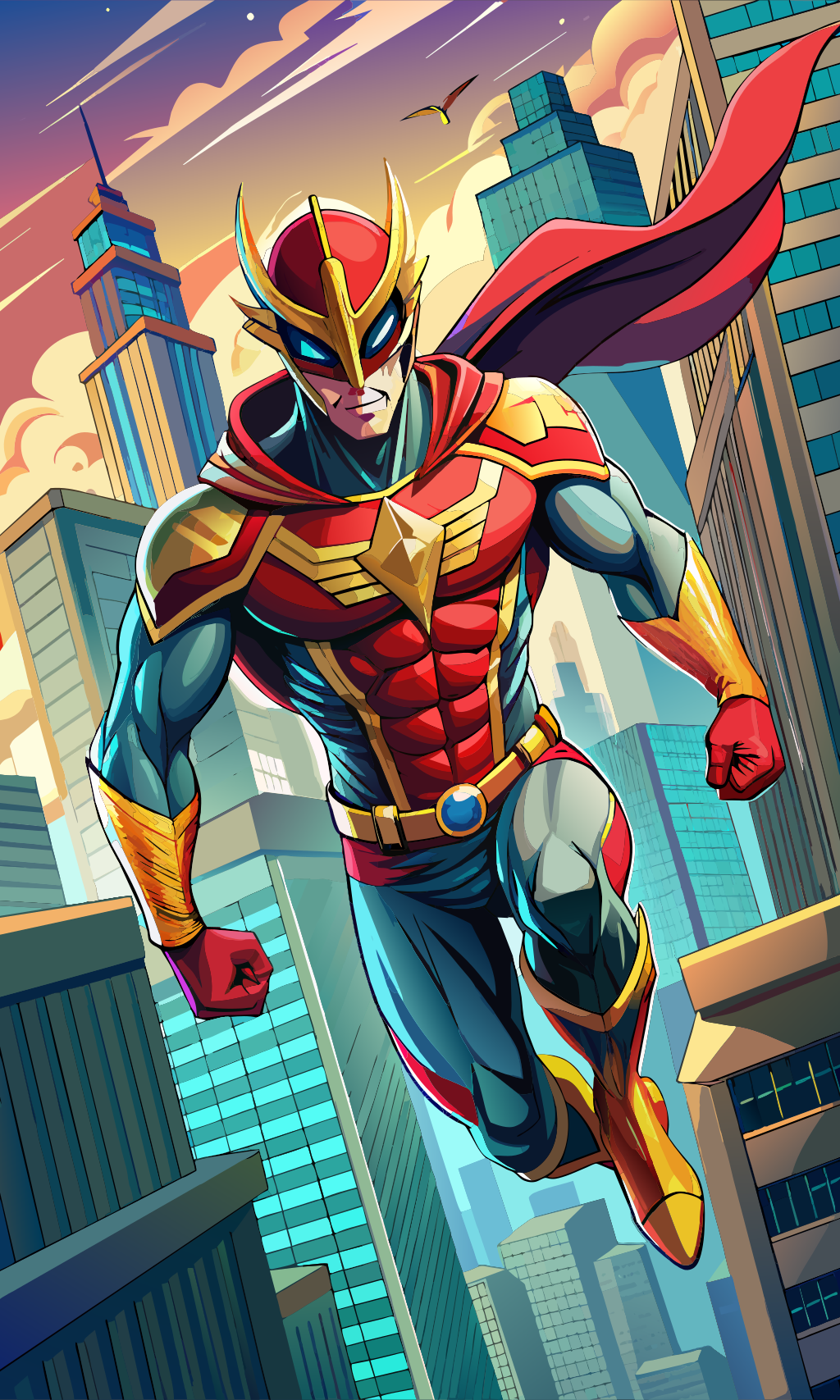 Create New design, A hero man, style mixed by power ranger and marvel ...