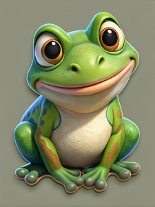 

cute frog, pixar style, disney, cartoon sticker, flat texture, cartoon style, 4k
