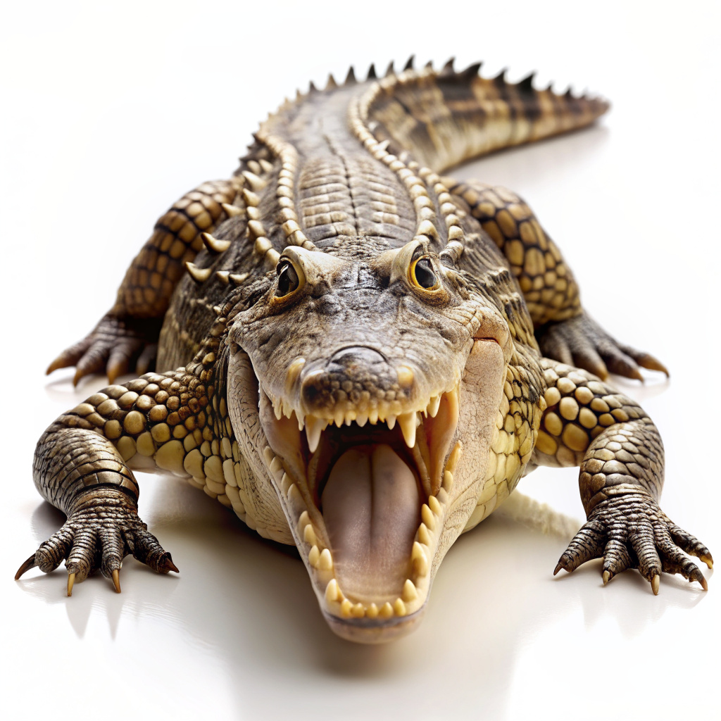 Crocodile with white background