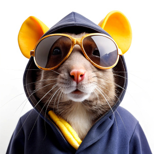 ((Hip-Hop Style)), a cool mouse with a cigar of cheese