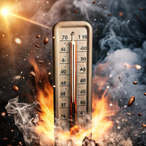 a thermometer exploding by going way over the top