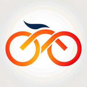 bicycle logo in abstract form without background