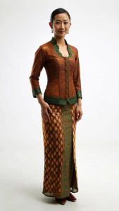 full body, Java kebaya, batik, fashion style, feminine pose