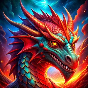 red dragon icon for videogame