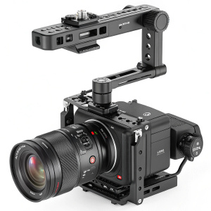 A high-tech gimbal, specifically the Z15-BMPCC 3-Axis model, designed for the Blackmagic Pocket Cinema Camera. It's sleek and entirely black.