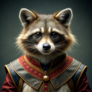 A raccoon wearing a doctor strange