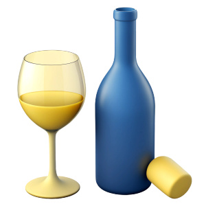  wine bottle and glass